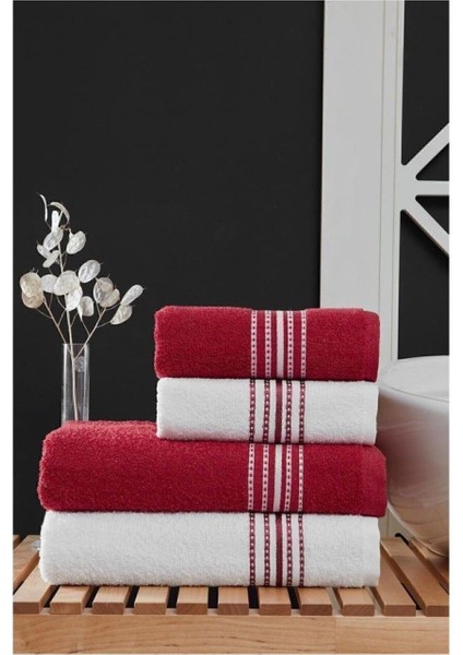 4 Lü Banyo Havlusu Seti Elvin - (2 Adet 70X140 + 2 Adet 50X90)