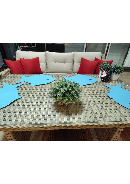 Balık Şekilli Hakiki Deri Amerikan Servis/runner – 41X32 cm 1 Adet modelleri