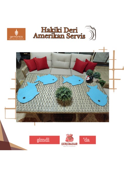 Balık Şekilli Hakiki Deri Amerikan Servis/runner – 41X32 cm 1 Adet fırsatları