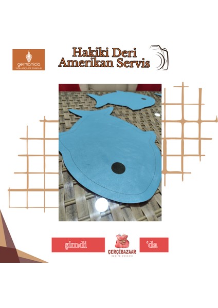 Balık Şekilli Hakiki Deri Amerikan Servis/runner – 41X32 cm 1 Adet