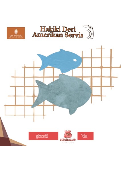 Balık Şekilli Hakiki Deri Amerikan Servis/runner – 41X32 cm 1 Adet