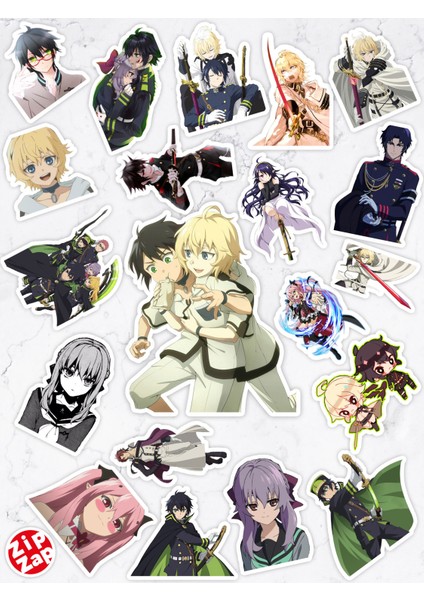 Owari No Seraph Seraph Of The End Anime Telefon Laptop Bullet Journal Yapışkanlı Folyo Sticker Paketi