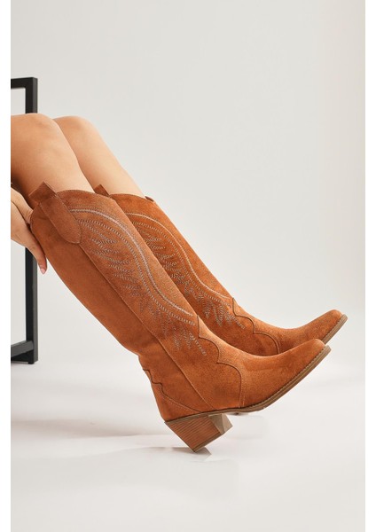 Hero Taba Süet Nakışlı Kovboy Çizme fırsatları