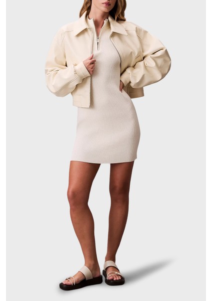 Fitilli Slim Fit Yarım Fermuarlı Dik Yaka Mini Boy Elbise LV044C330GYAS Bayan Elbise LV044C330G Yas fiyatları