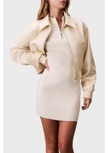 Fitilli Slim Fit Yarım Fermuarlı Dik Yaka Mini Boy Elbise LV044C330GYAS Bayan Elbise LV044C330G Yas indirimleri