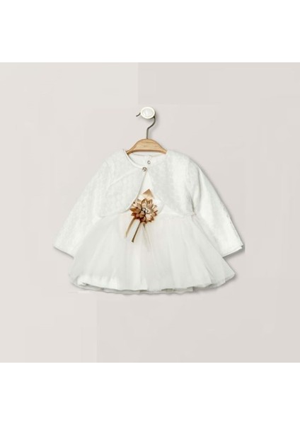 Bolerolu Tül Elbise Beyaz