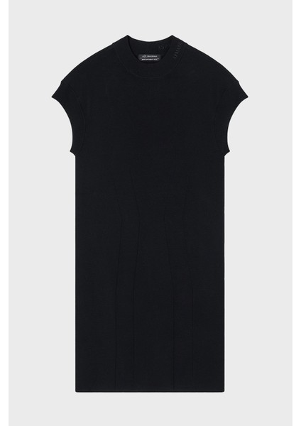 Slim Fit Bisiklet Yaka Kısa Kollu Mini Elbise Bayan Elbise XW000764 AF10352 UC001