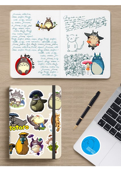 Komşum Totoro Ghibli Anime Telefon Laptop Bullet Journal Yapışkanlı Folyo Sticker Paketi modelleri