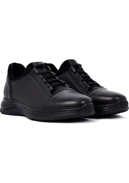 Erkek Siyah Bağcıklı Deri Casual Sneaker 25WFD6775FT modelleri