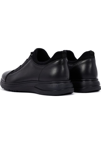 Erkek Siyah Bağcıklı Deri Casual Sneaker 25WFD6775FT indirimleri