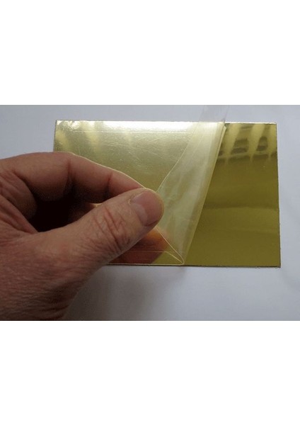 Dıy Abajur & Lambader Başlığı Yapım Seti – 47 cm Silindir Şapka İçin Gold Ayna Efektli Yapışkanlı Sert Pvc Panel + Halka Seti | Kumaş ile Kişiselleştirilebilir