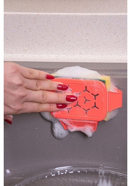 Vantuzlu Süngermatik Bulaşık Süngerliği, Bulaşık Süngeri ve Sünger Askısı Sıkacağı Tutacağı Seti indirimleri