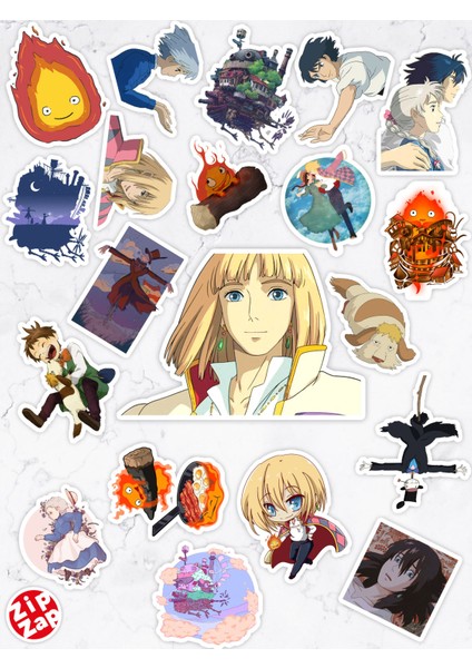 Howl's Moving Castle Ghibli Anime Telefon Laptop Bullet Journal Yapışkanlı Folyo Sticker Paketi