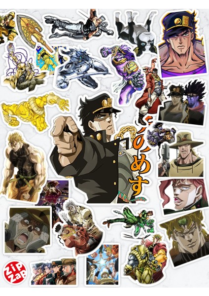 Jojo No Kimyou Na Bouken Part 3 Anime Telefon Laptop Bullet Journal Yapışkanlı Folyo Sticker Paketi