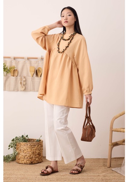 V Panama Tunik Açık Somon fiyatları