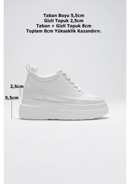 Lauren Kadın Gizli Topuk Mat Beyaz Spor Ayakkabı fiyatları