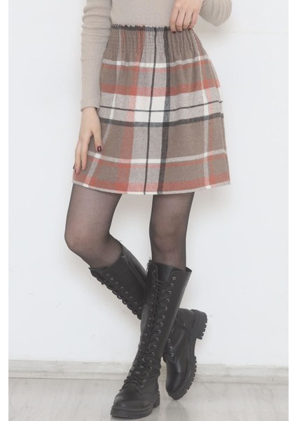 Desenli Kaşe Etek Vizonkareli - 15508.1350.