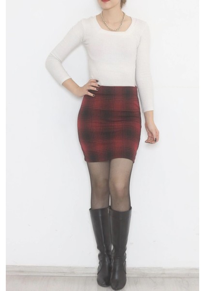 Kadın Karelibordo Mini Kalem Etek