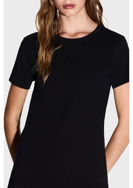 Taşlı Logo Detaylı Pamuklu Regular Fit Bisiklet Yaka T Shirt Bayan T Shirt XW001459 AF10356 UC001 fırsatları