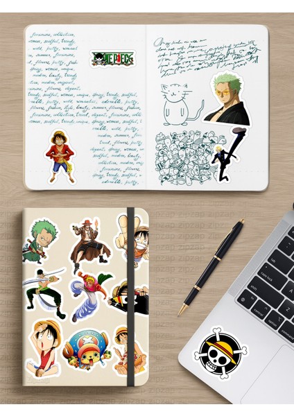 One Piece Anime Telefon Laptop Bullet Journal Yapışkanlı Folyo Sticker Paketi modelleri