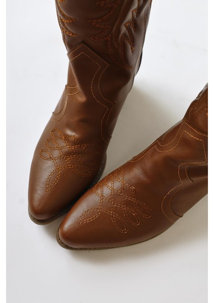 Florida Taba Nakış Detaylı Sivri Burunlu Western Çizme fiyatları