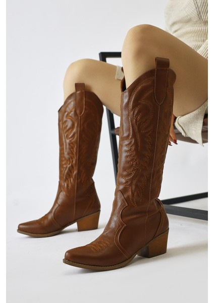 Florida Taba Nakış Detaylı Sivri Burunlu Western Çizme modelleri