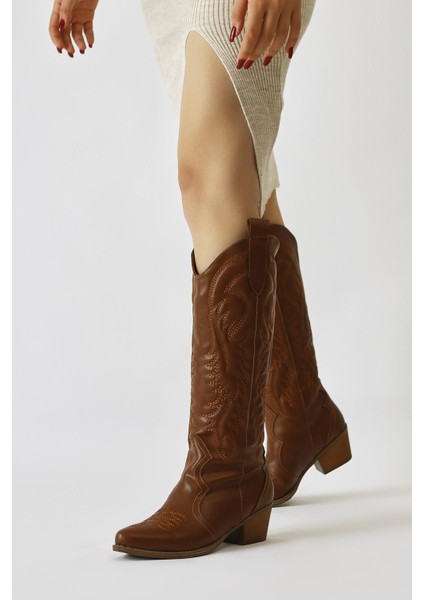 Florida Taba Nakış Detaylı Sivri Burunlu Western Çizme fırsatları