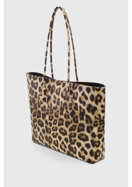 Leopar Desen Kadın Retro Shopper El Ve Omuz Çanta 264