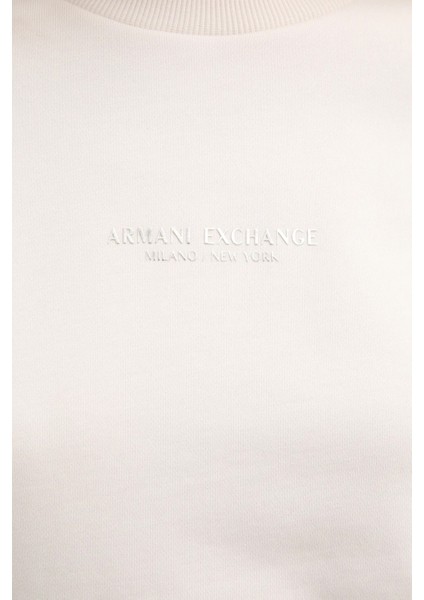 Logo Baskılı Pamuklu Relaxed Fit Bisiklet Yaka Crop Sweat Bayan Sweat XW001451 AF10830 U1003 fırsatları