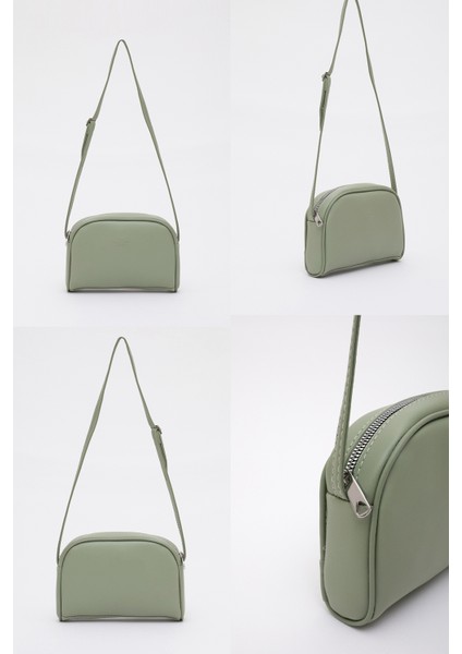 Mint Yeşil Shk25 Mini Urban Çapraz Askılı Tek Bölmeli Suni Deri Kol ve Omuz Çantası