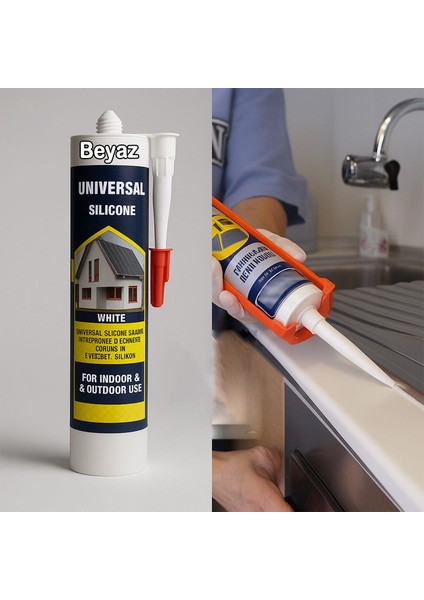 Universal Silikon Genel Amaçlı 280 ml Iç Dış Mekan Kapı Pencere Uygun Su Geçirmez Sızdırmazlık Beyaz fiyatları