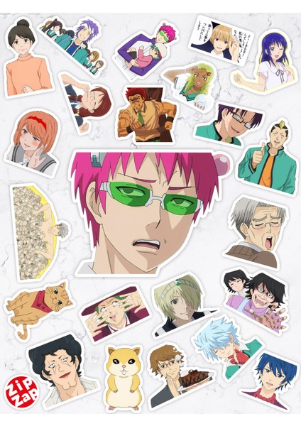 Saiki Kusuo Anime Telefon Laptop Bullet Journal Yapışkanlı Folyo Sticker Paketi