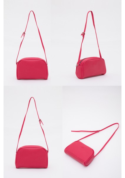 Fuşya Shk25 Mini Urban Çapraz Askılı Tek Bölmeli Suni Deri Kol ve Omuz Çantası