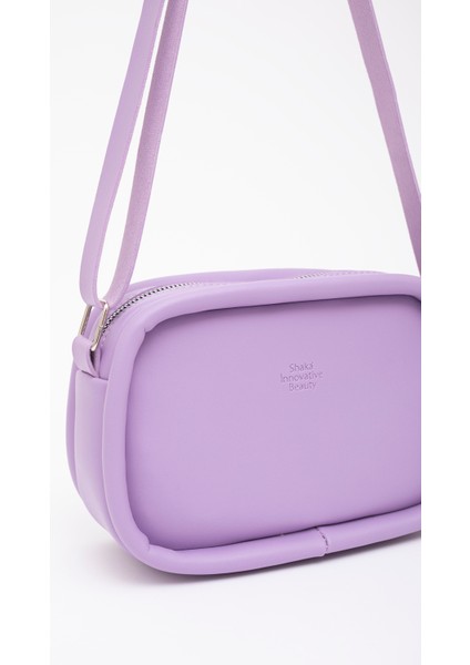 Lila Shk62 Tek Bölmeli Suni Deri Ayarlanabilir Askılı Fermuarlı Çapraz Omuz Çantası indirimleri