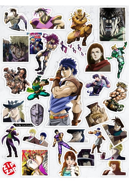 Jojo No Kimyou Na Bouken Part 1 ve 2 Anime Telefon Laptop Bullet Journal Yapışkanlı Folyo Sticker Paketi