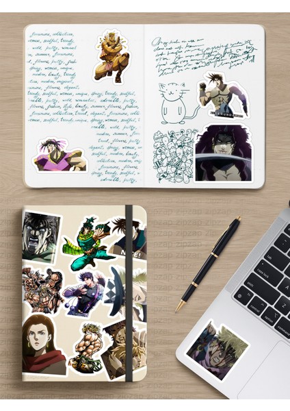 Jojo No Kimyou Na Bouken Part 1 ve 2 Anime Telefon Laptop Bullet Journal Yapışkanlı Folyo Sticker Paketi modelleri