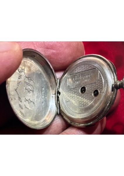 Cylindre Huit Rubis Gümüş Kasa Cep Saati 34 mm Çapında - Sorunsuz Çalışır Durumda