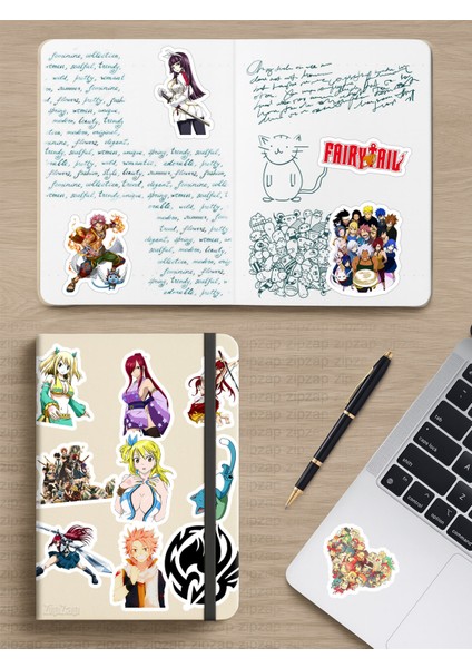 Fairy Tail Anime Telefon Laptop Bullet Journal Yapışkanlı Folyo Sticker Paketi modelleri