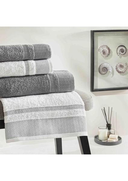 Yeni Sezon Pure Cotton Classic Aile Seti Raya ( Beyaz-Antrasit ) fiyatları