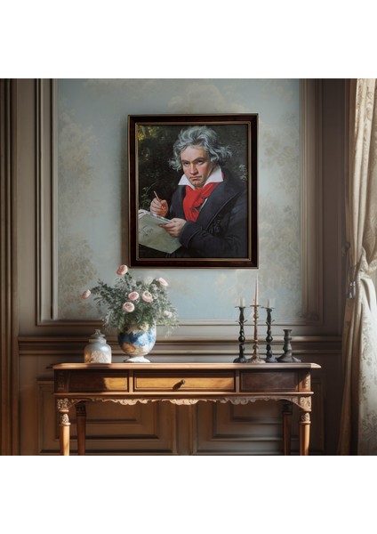 Beethoven Çerçeveli Klasik Vintage Duvar Tablo