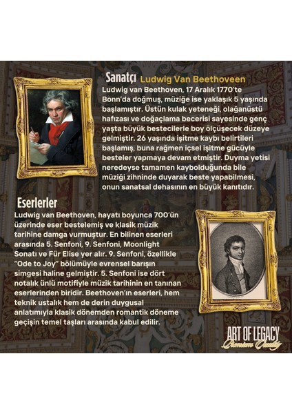Beethoven Çerçeveli Klasik Vintage Duvar Tablo fırsatları