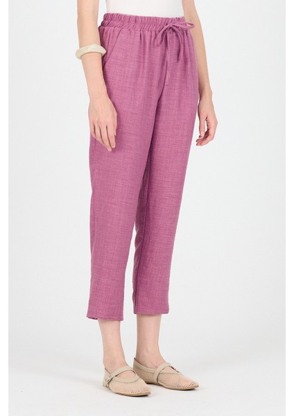 Gül Pamuklu Bel Lastikli Düz Paça Düz Paça Pantolon 4800 modelleri