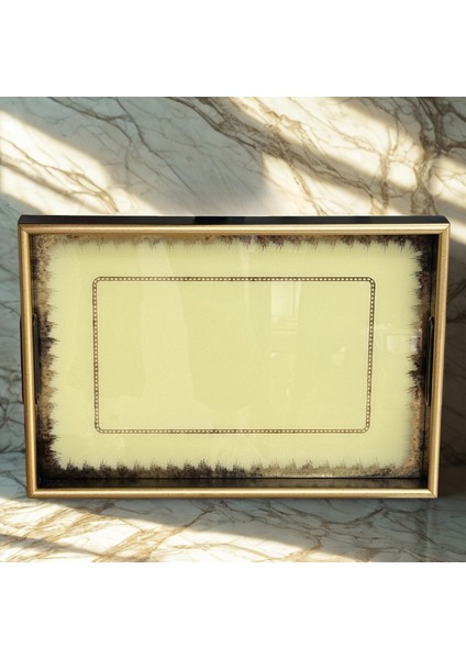 A08- Latte Altın El Geçmeli Tepsi 31X46