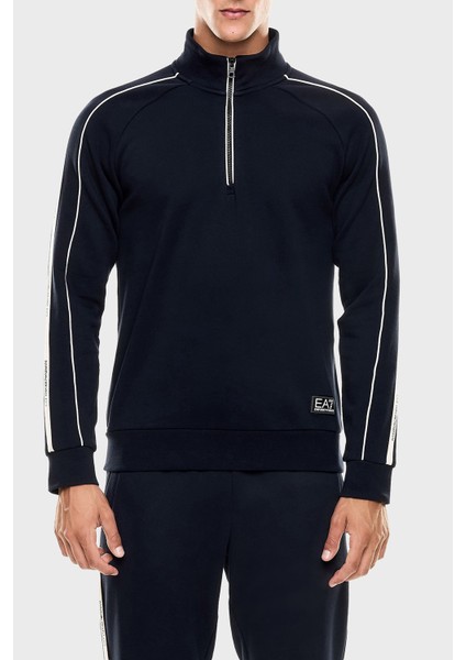 Logolu Pamuklu Regular Fit Yarım Fermuarlı Dik Yaka Sweat Erkek Sweat 7M000971 AF10377 UB102
