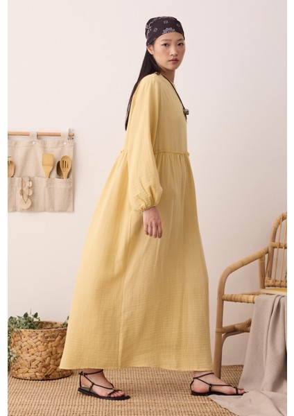 Müslin Elbise Soft Sarı fırsatları