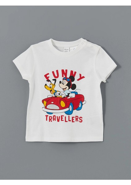 Lcw Baby Beyaz Mickey Mouse Baskılı Erkek Bebek Takım fırsatları