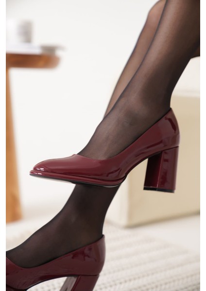 Pensy Bordo Rugan Kadın Topuklu Ayakkabı indirimleri