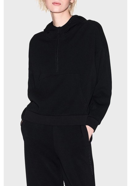 Relaxed Fit Kapüşonlu Yaka Kanguru Cepli Sweat Bayan Sweat XW000980 AF16111 UC001