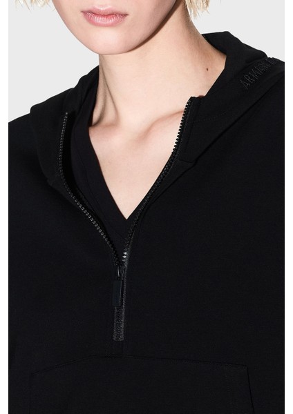 Relaxed Fit Kapüşonlu Yaka Kanguru Cepli Sweat Bayan Sweat XW000980 AF16111 UC001 fırsatları