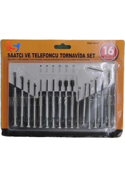 16 Parça Hassas Tornavida Seti Saatçi ve Telefoncu Tornavidası